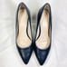Cole Haan Grand OS Pumps Size 7 Navy Blue Leather Heels Stiletto Pointy Shoe