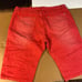 Denim House Mens Red 5 Pocket Design Distressed Classic Denim Shorts Size 38