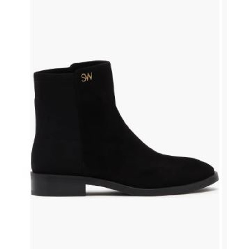 NIB Stuart Weitzman Kye City Suede leather Bootie, Black Size 7.5 womens boots