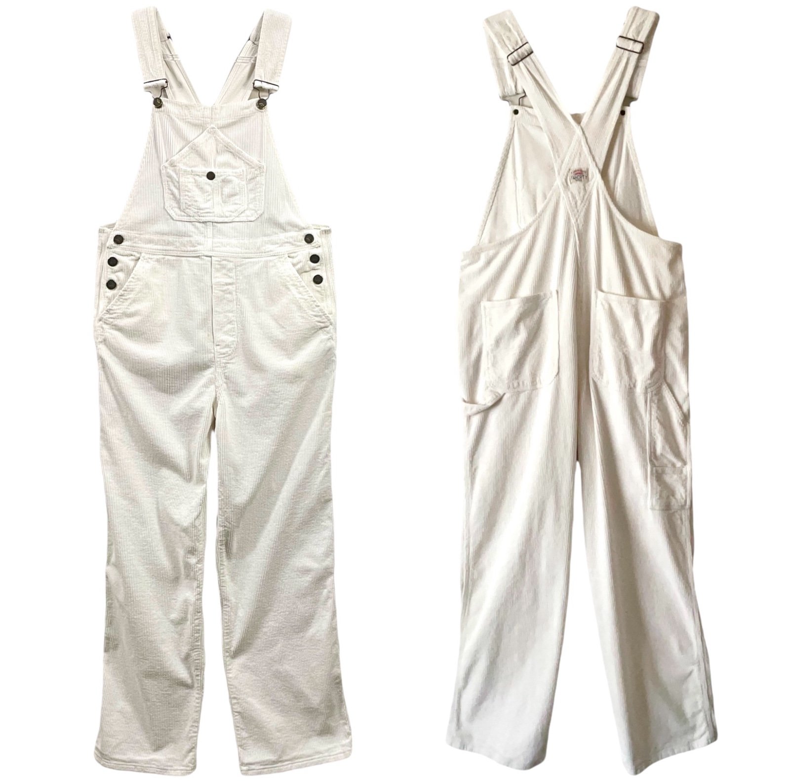 Faherty Corduroy Overalls Women’s Size Small Walker Egret White Organic Cotton