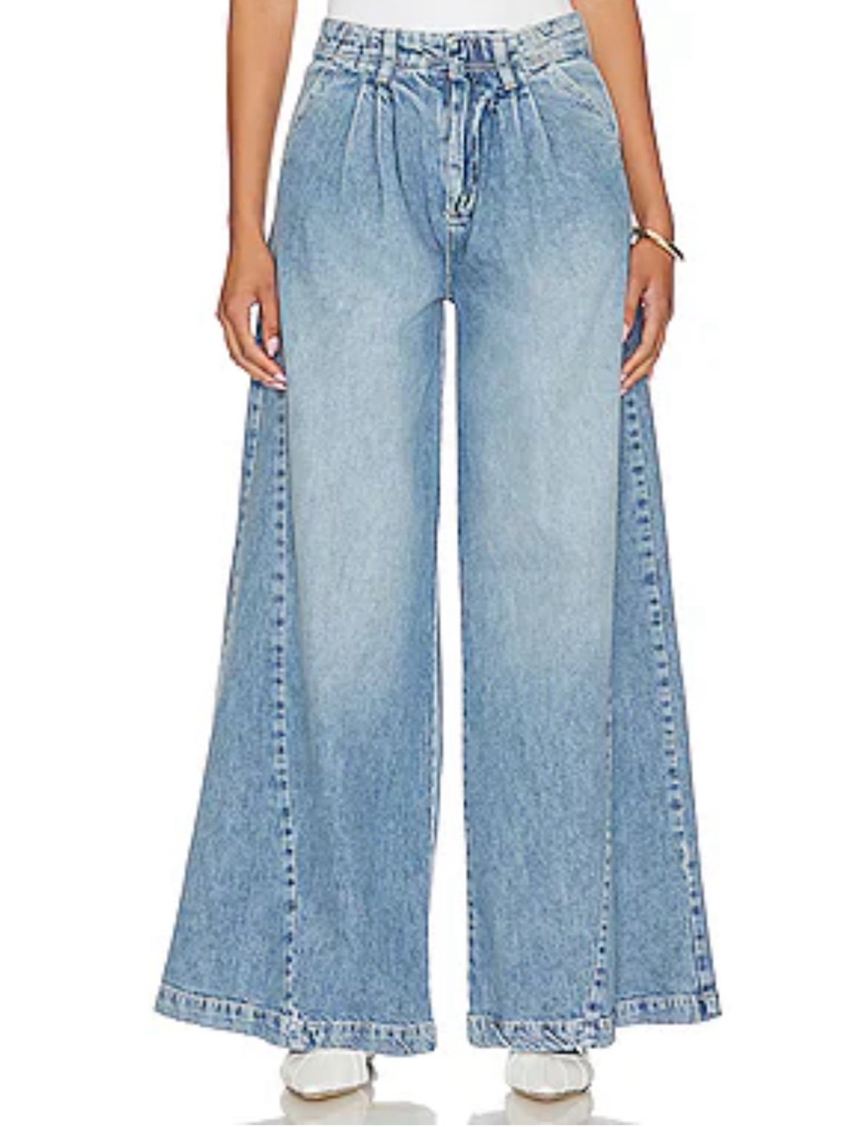 Free People NWT Equinox Denim Trouser, size 27 in Open Sky