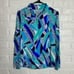 IBKUL Brianna Print Long Sleeve Mesh Mock Neck Top UPF 50 size Small