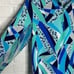 IBKUL Brianna Print Long Sleeve Mesh Mock Neck Top UPF 50 size Small