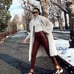 ZARA NWT Sz XS Red/Maroon Faux Leather Leggings Pants NEW BLOGGER'S FAV.