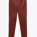 ZARA NWT Sz XS Red/Maroon Faux Leather Leggings Pants NEW BLOGGER'S FAV.