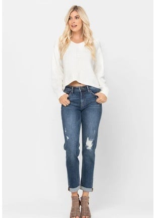 Judy Blue Jeans Size 15/32 Slim Fit Mid Rise Cuffed. #JB82204DK NWT