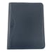 Leather Portfolio Organizer Zippered Black Folder With Tablet Sleeve Pockets