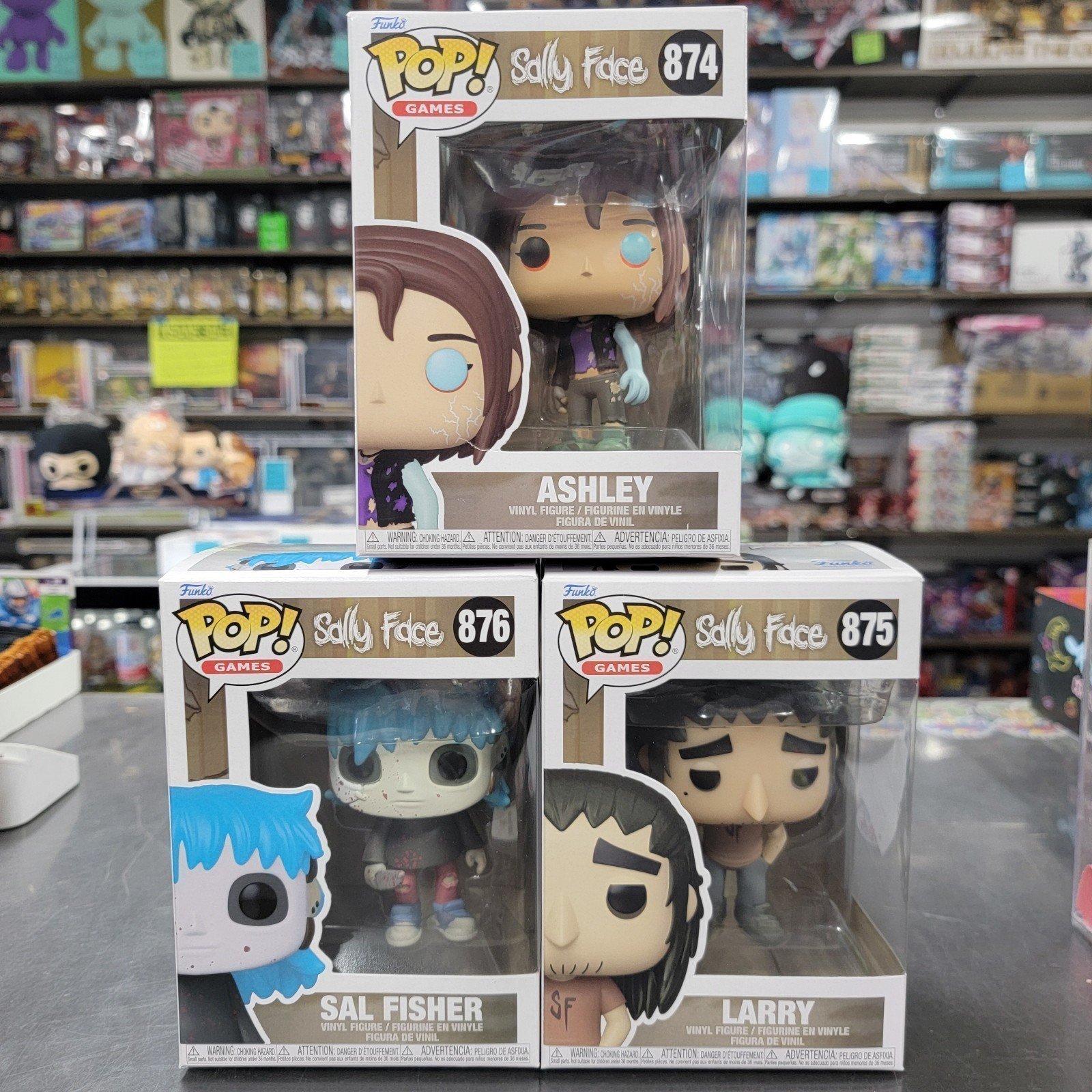 Funko Pop SALLY FACE Sal Fisher Bloody, Larry, Ashley Set of 3