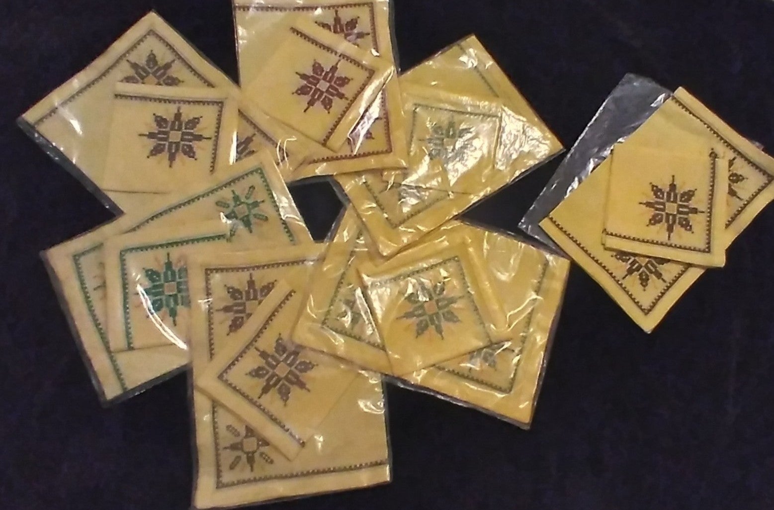 7 sets Vintage Hand Embroidered Placemat and Napkin
