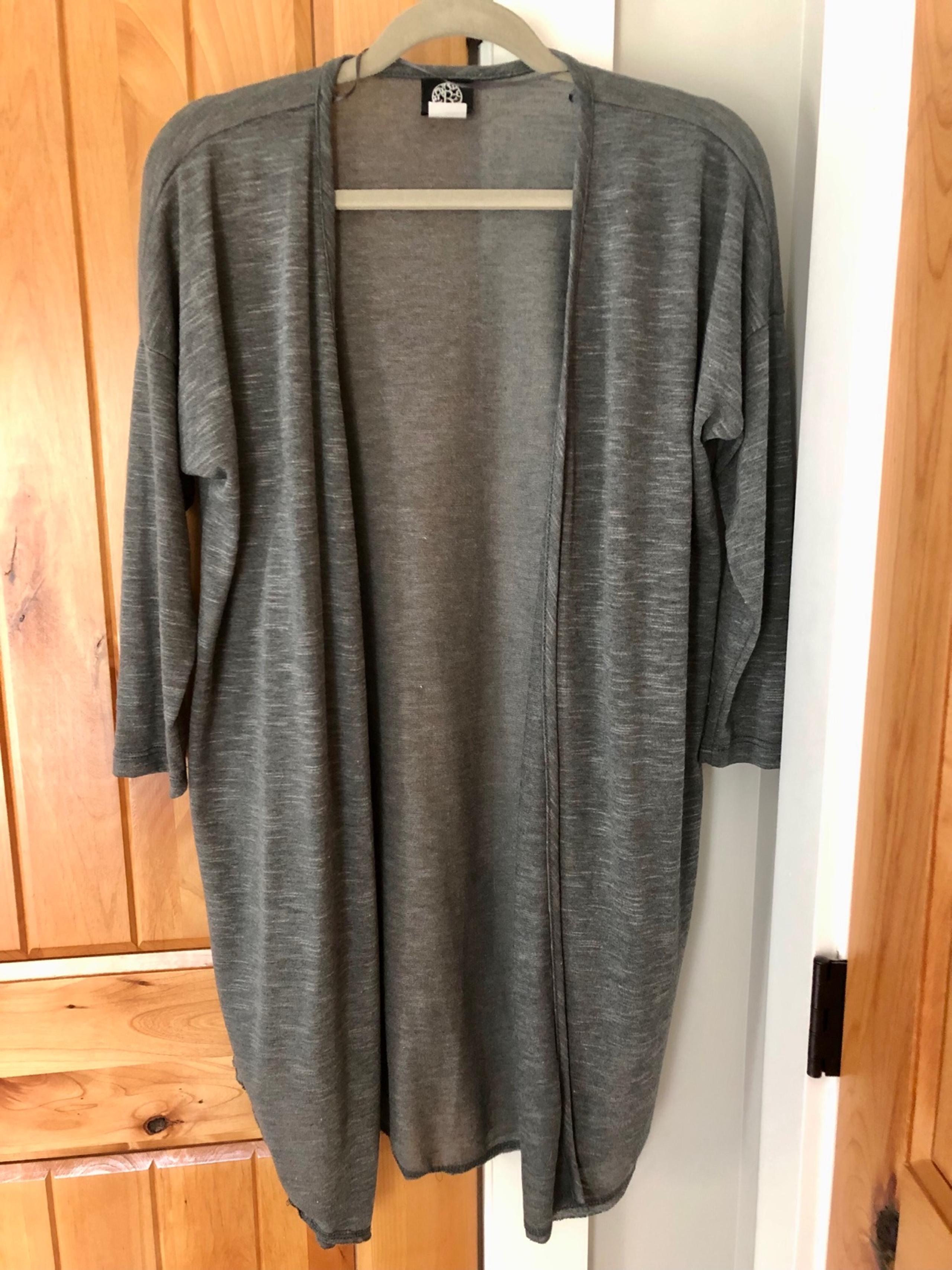 NWOT Bobeau lightweight gray 3/4 sleeve duster open cardigan