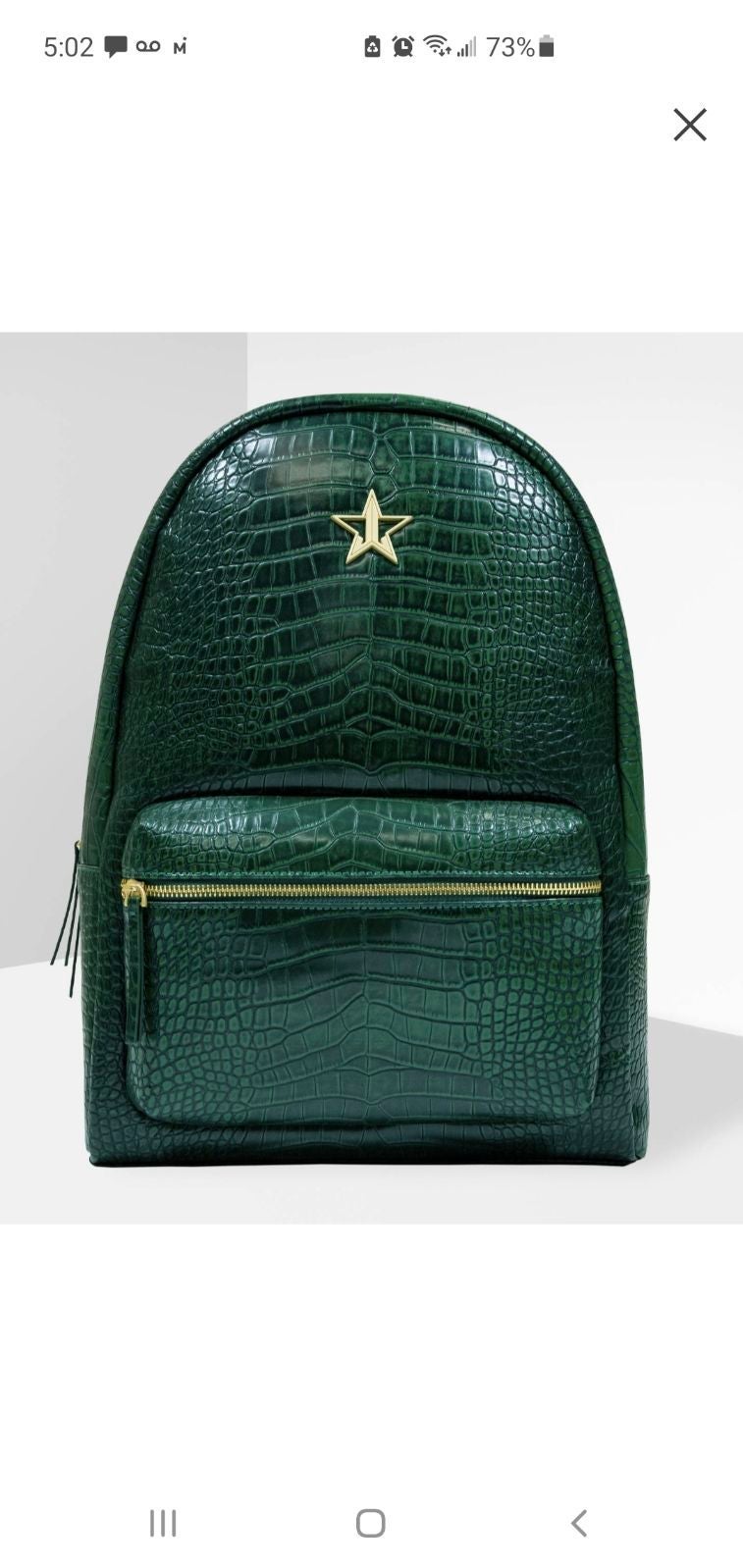 Jeffree Star Cosemtics Green Crocodile Backpack