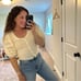 Sea New York Cream Pointelle Puff Sleeve Blouse Top Small