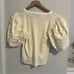 Sea New York Cream Pointelle Puff Sleeve Blouse Top Small