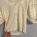 Sea New York Cream Pointelle Puff Sleeve Blouse Top Small