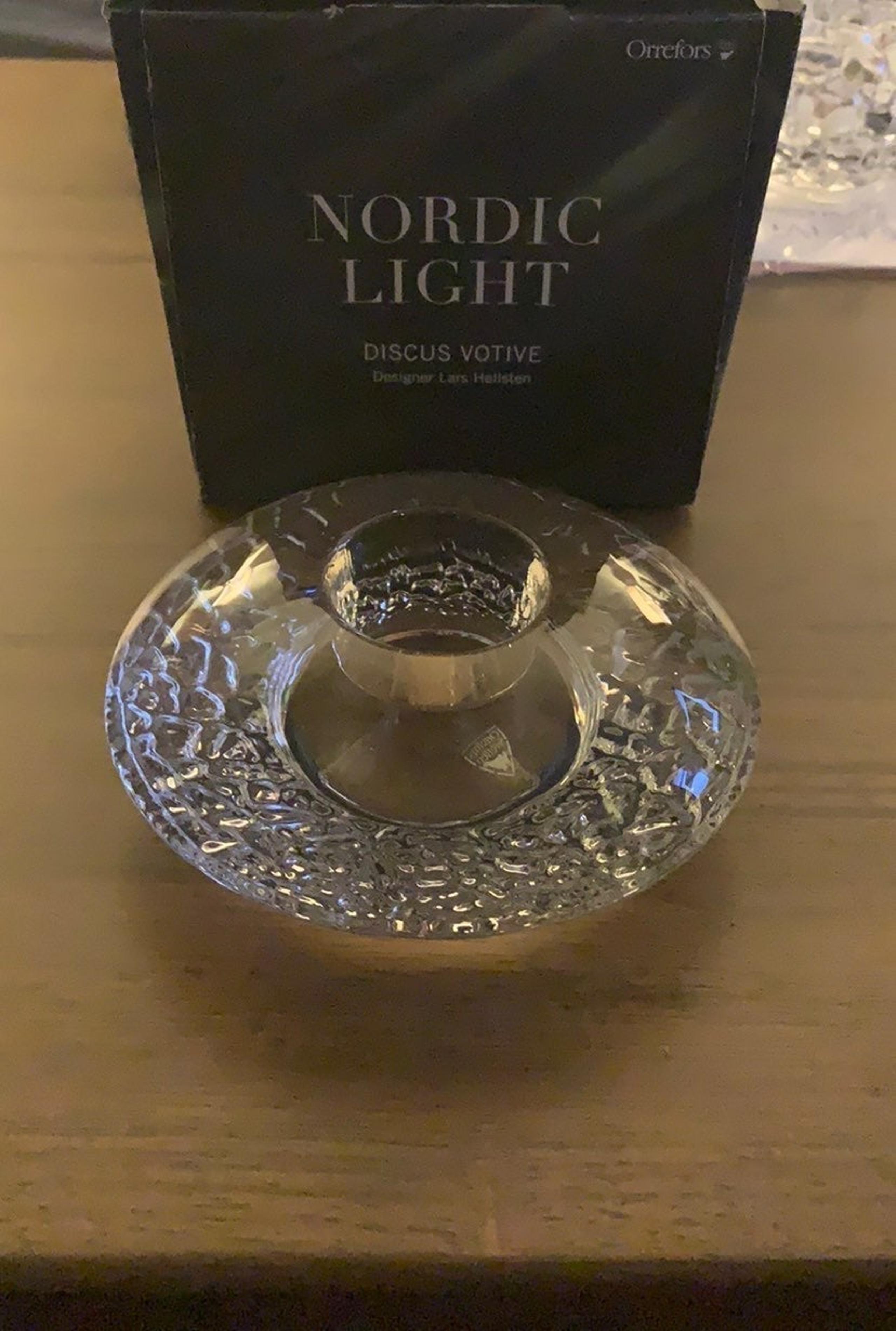 Nordic light crystal discus votive- New