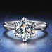 NEW SILVER ROUNG SOLITAIRE DIAMOND ENGAGEMENT RING