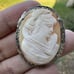 Antique Carved Shell Cameo Pendant Italy 800 Fine Silver 6.7g Marcasite 1.5