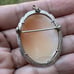 Antique Carved Shell Cameo Pendant Italy 800 Fine Silver 6.7g Marcasite 1.5