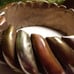 1970's brass copper silver wood bangle