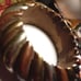 1970's brass copper silver wood bangle