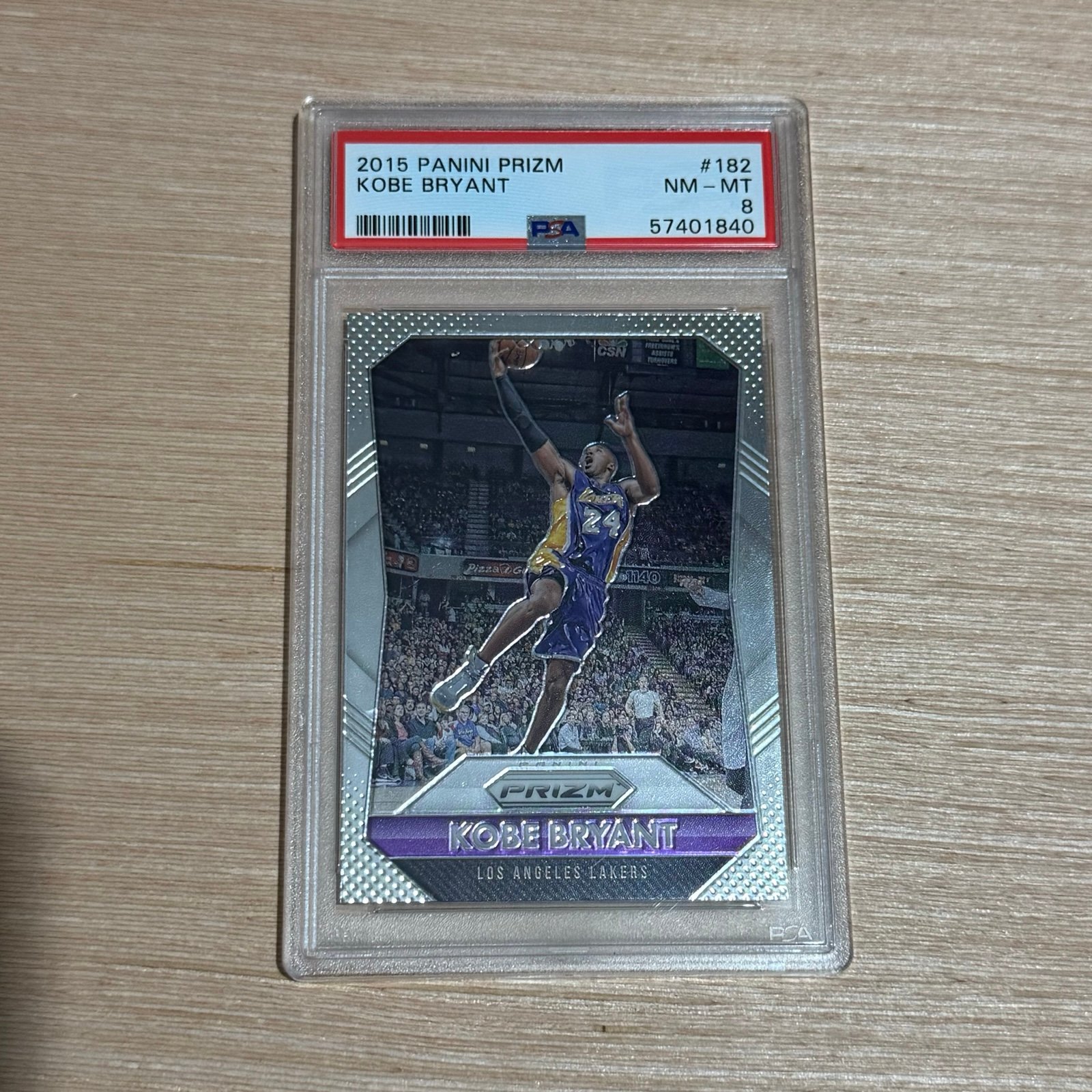 Kobe Bryant 2015 Panini Prizm Basketball Card #182 Graded PSA 8 NM-MT 57401840
