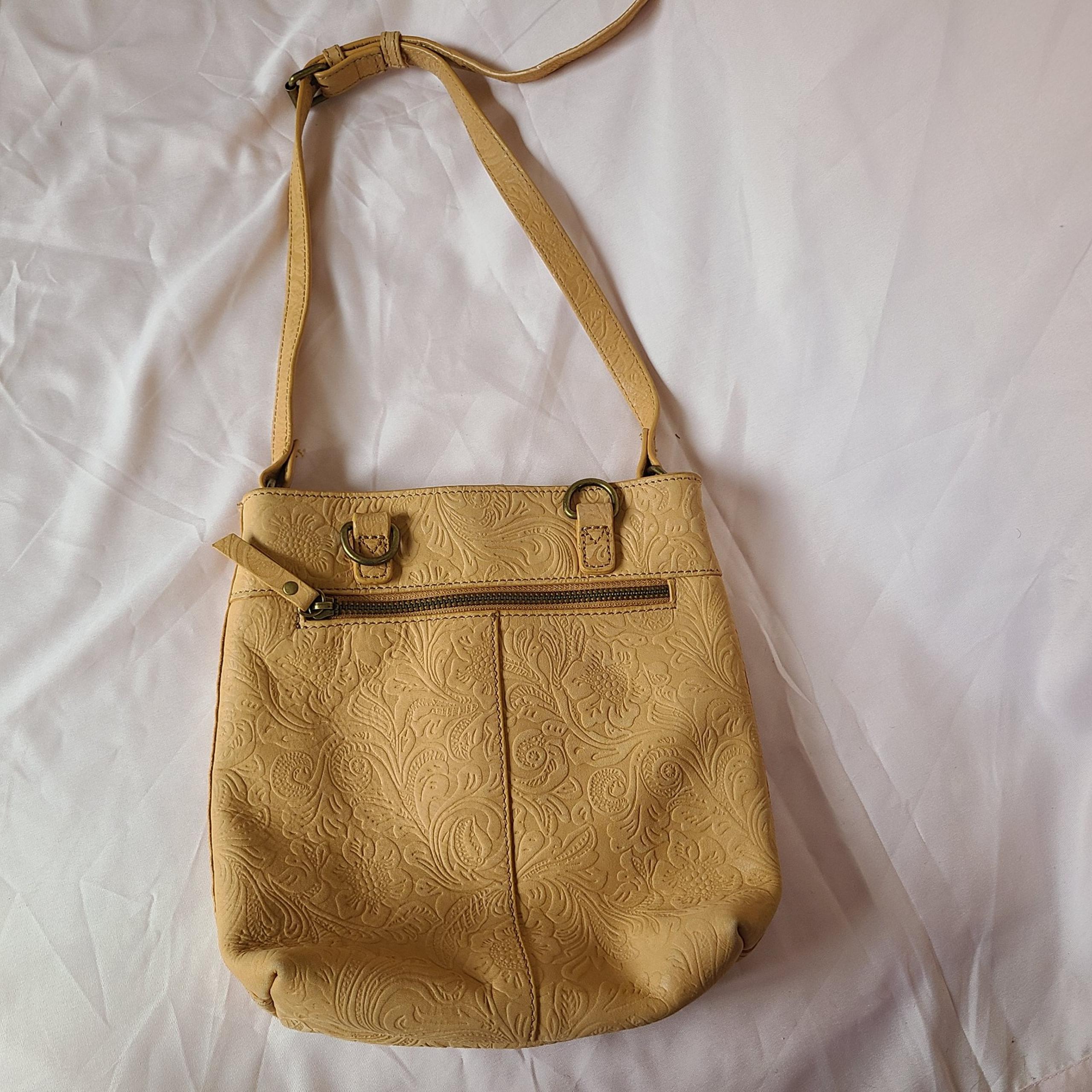 Steven By Steve Madden Embossed Floral Tan Leather Shoulder Purse Bag Western