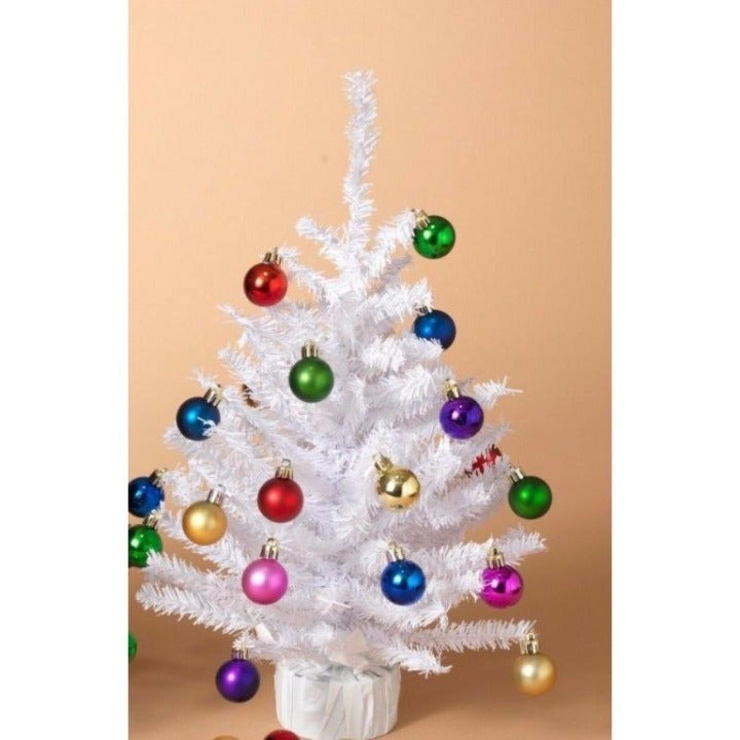 GERSON 18" MINIATURE PINE CHRISTMAS TREE w/20 ORNAMENTS