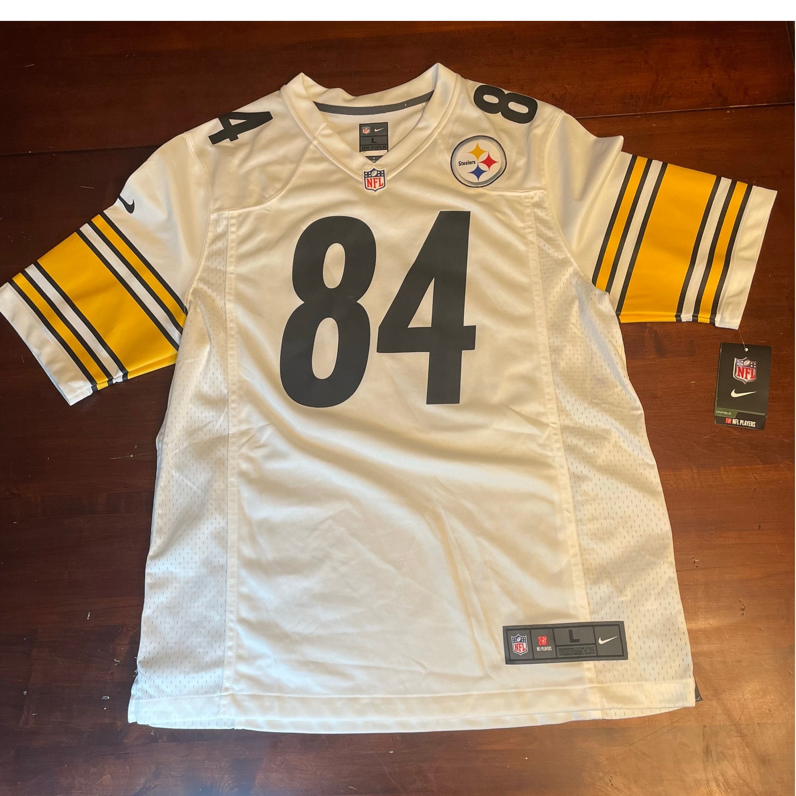 Nike NFL NEW Antonio Brown Pittsburgh Steelers 84 Jersey White NWT L Large