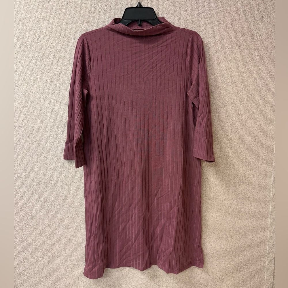 EILEEN FISHER Womens Size XS Funnel Neck Three-Quarter Sleeve Shift Dress