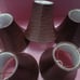 Vintage 5 Dark Brown Faux Vinyl Covered Small Lamp Shades 6x6 Chandelier condit