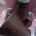 Vintage 5 Dark Brown Faux Vinyl Covered Small Lamp Shades 6x6 Chandelier condit