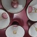 Vintage 5 Dark Brown Faux Vinyl Covered Small Lamp Shades 6x6 Chandelier condit