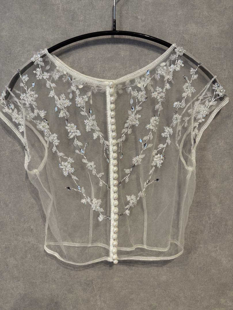 Short Cape for White Mesh Wedding Dress