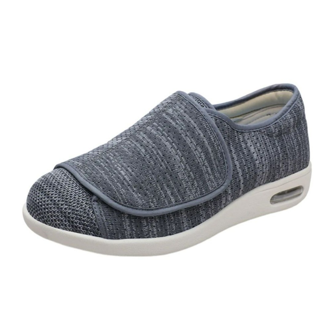 OrthoShoes Wide Diabetic Velcro Shoes Grey Arch Support Orthopedic Walking