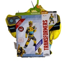Transformers Bumblebee Costume NEW 3T-4T Yellow Kids Toddler Mask Body Suit