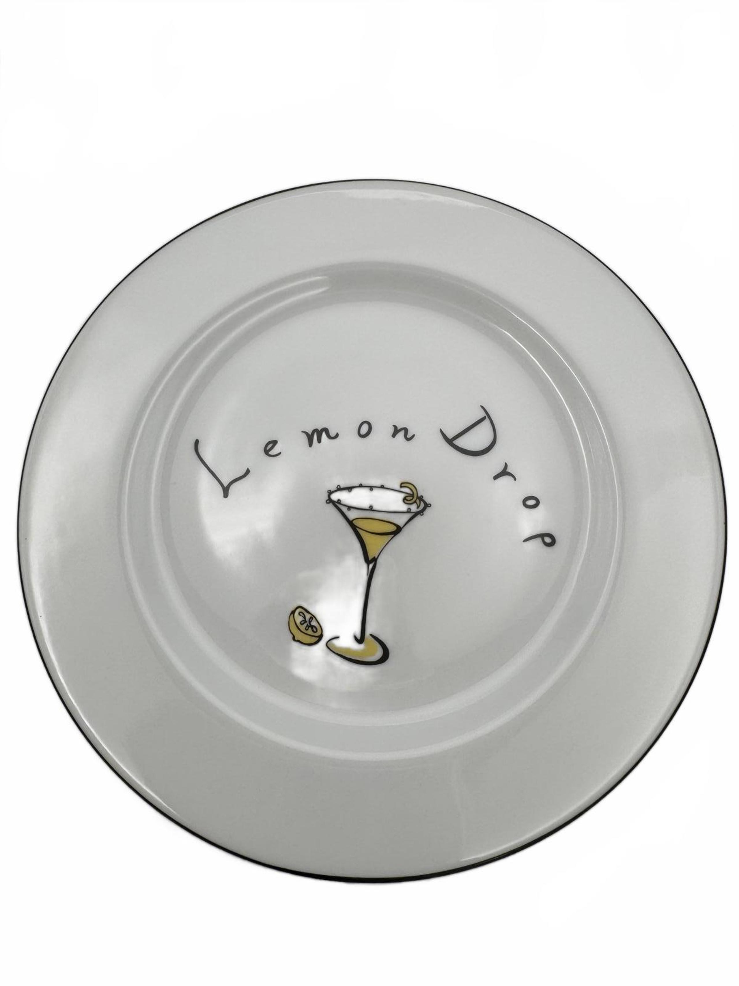 Pottery Barn Martini Fun Cocktail Themed Plates Set of 4