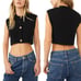 NWT New 68 Free People Naiome Rib Micro Black Vest Size S