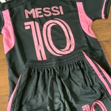 Messi Miami FC Kids Toddler 5T 6T Soccer Jersey Size 22 - shirt and shorts set