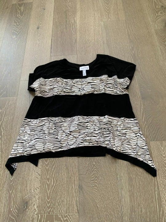 Joseph Ribkoff black and white blouse size 12