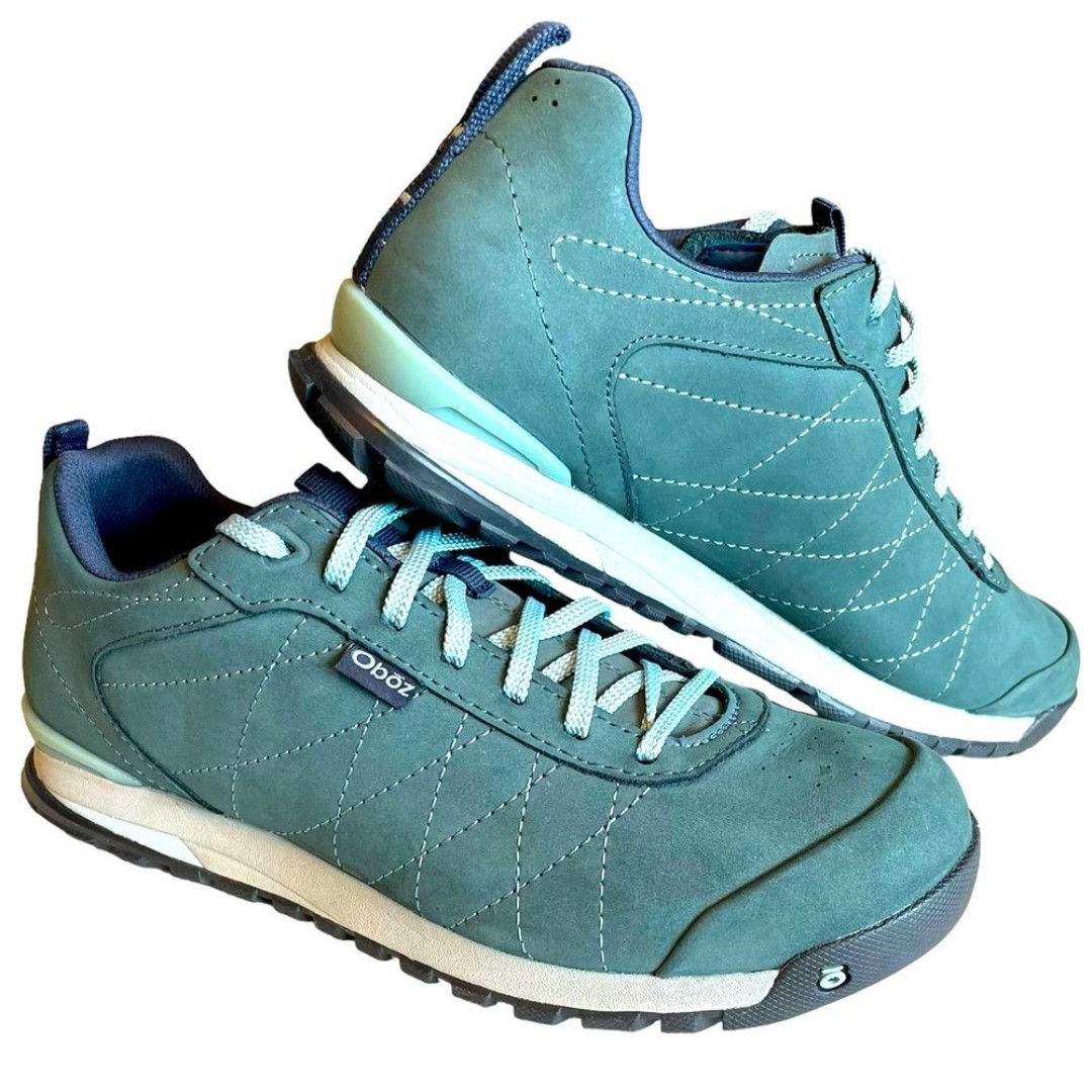 Woman's OBOZ Bozeman Hiking Bloom Shoes Slate Gray Waterproof Leather 10.5 W