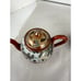Japanese China Tea Set Sugar Bowl Creamer Geisha Floral Red-Orange 1950's-1980s