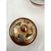Japanese China Tea Set Sugar Bowl Creamer Geisha Floral Red-Orange 1950's-1980s