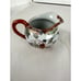 Japanese China Tea Set Sugar Bowl Creamer Geisha Floral Red-Orange 1950's-1980s