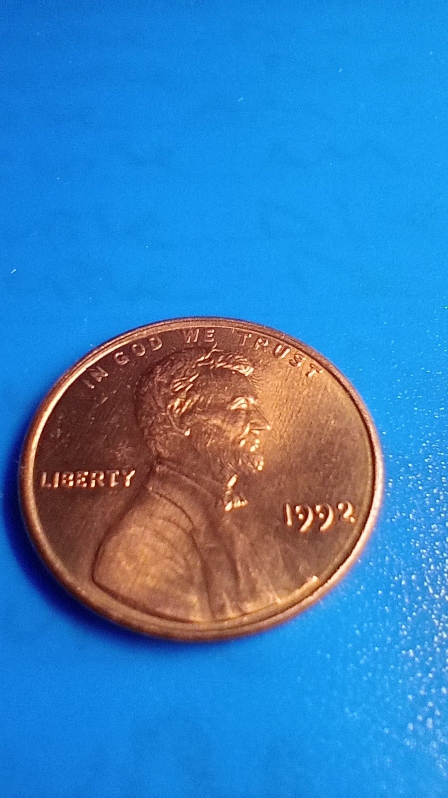 1992 close am lincoln penny