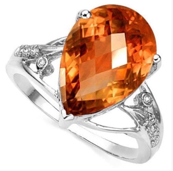14k White Gold Mystic and Diamond ring