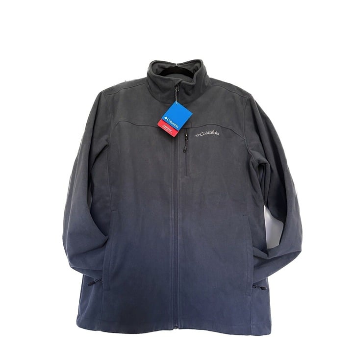 New Columbia Men’s Omni-Heat Full-Zip Fleece Jacket Gray Size Large Lightweight