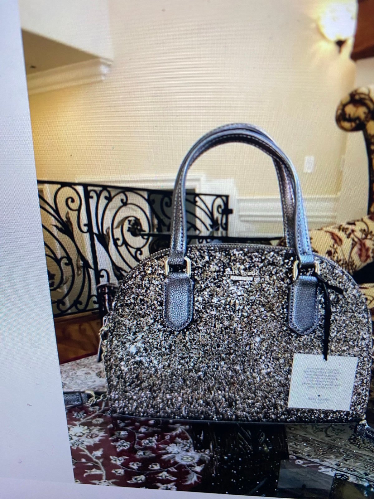 Kate Spade Laurel Way Mini Reiley Gunmetal Leather Bag