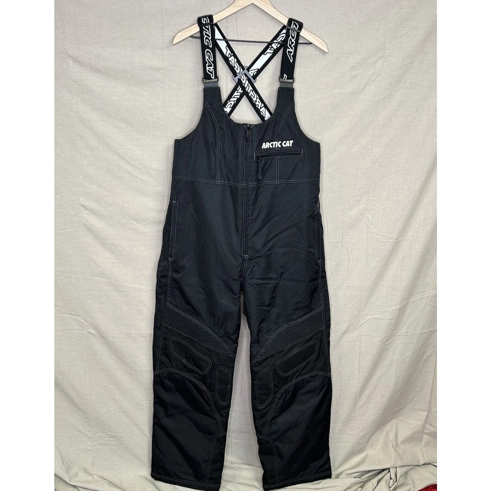 Arctic Cat Snowmobile Bibs Pants Black Insulated Waterproof Large Adjustable
