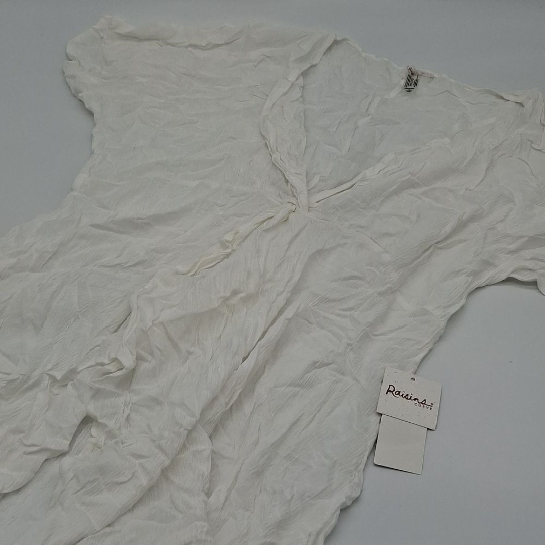 Raisins Curve Swim Cover-Up Womens 1X Paraiso Pullover Cover Up Dress White 1X