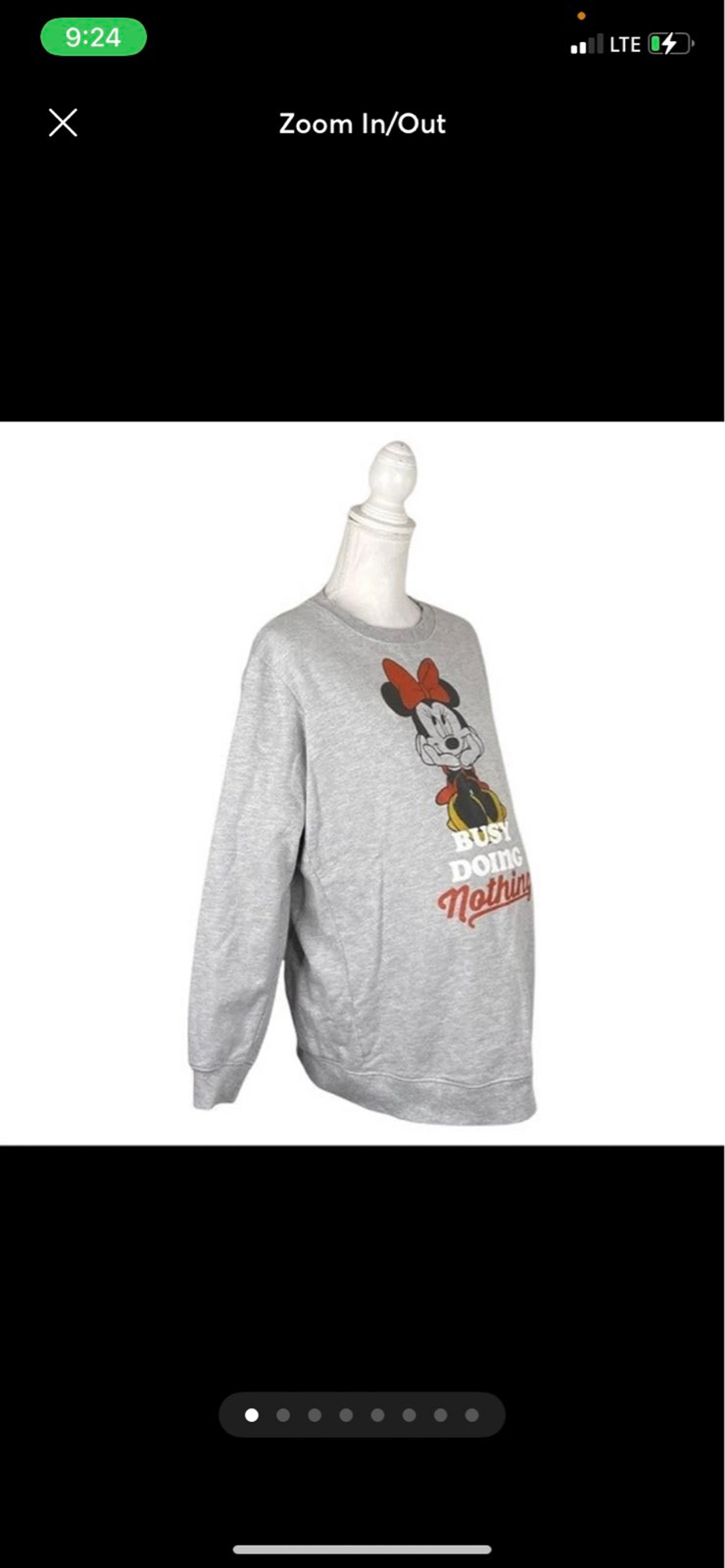 Disney maternity large minnie mouse busy doing nothing graphic sweatshirt grey